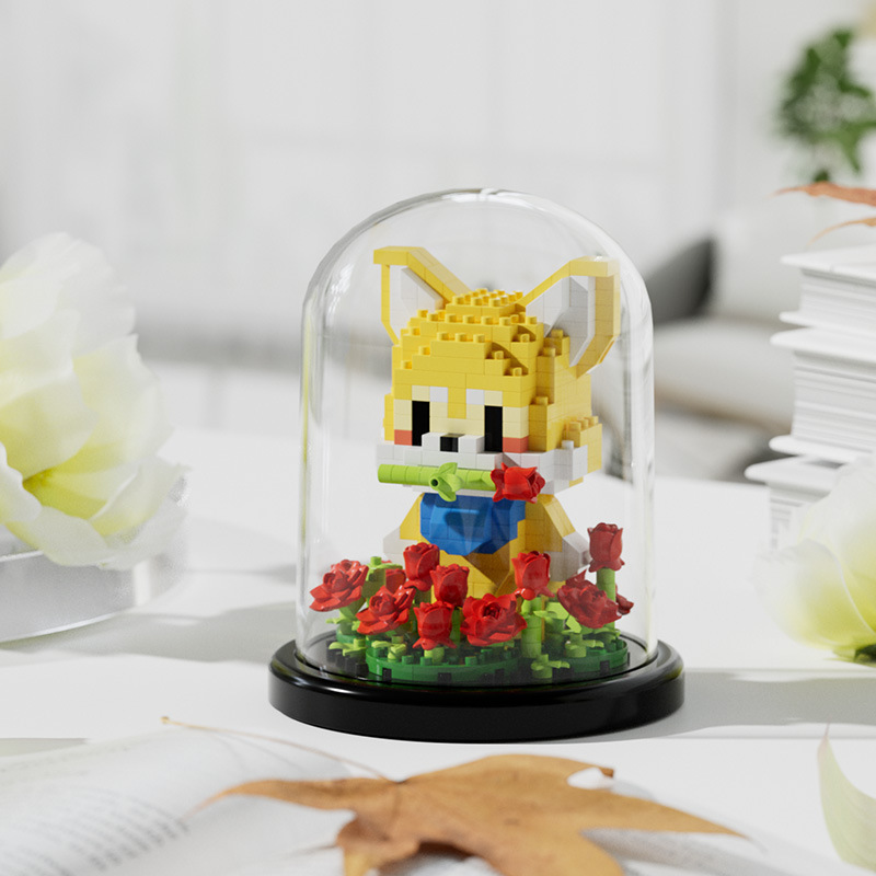 Caja de flores compatible con palabras clave de alta rosa bloques de construcción buquete de flores inmortales juguetes de ensamblaje ornamentos hechos a mano regalos de Año Nuevo
