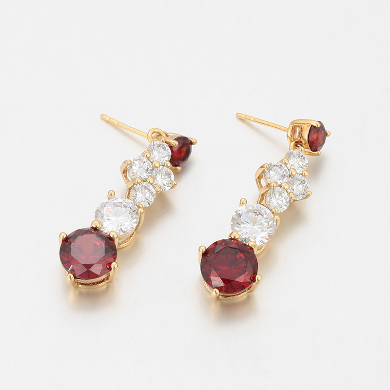 Xuping serie de aretes de color lujoso ligero estilo francés aleación de cobre chapado 14k color europeo y americano transfronterizo elegante aretes para mujeres