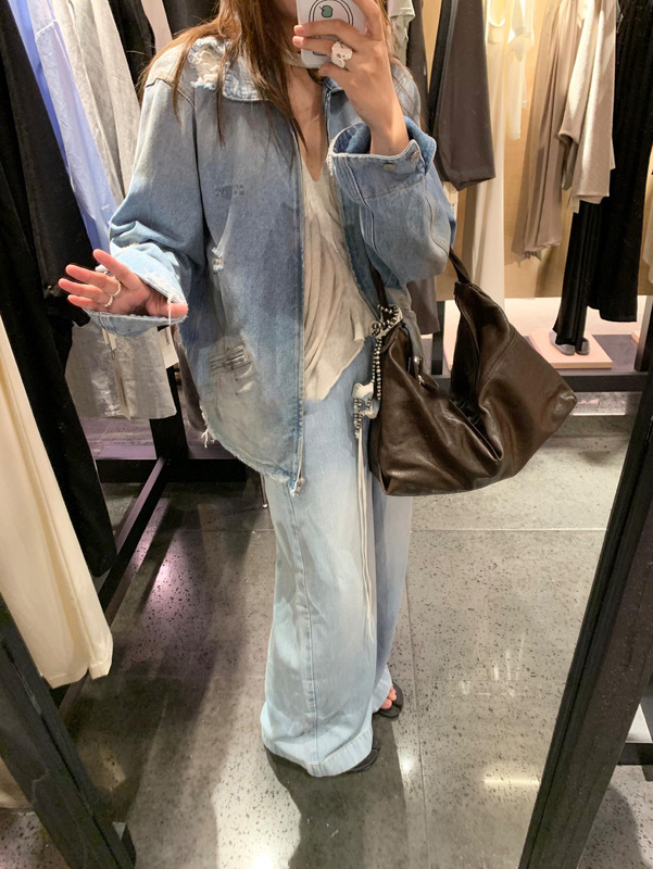 MM*马吉啦牛仔夹克25秋冬新款水洗做旧磨破拉链外套男女款上衣|undefined