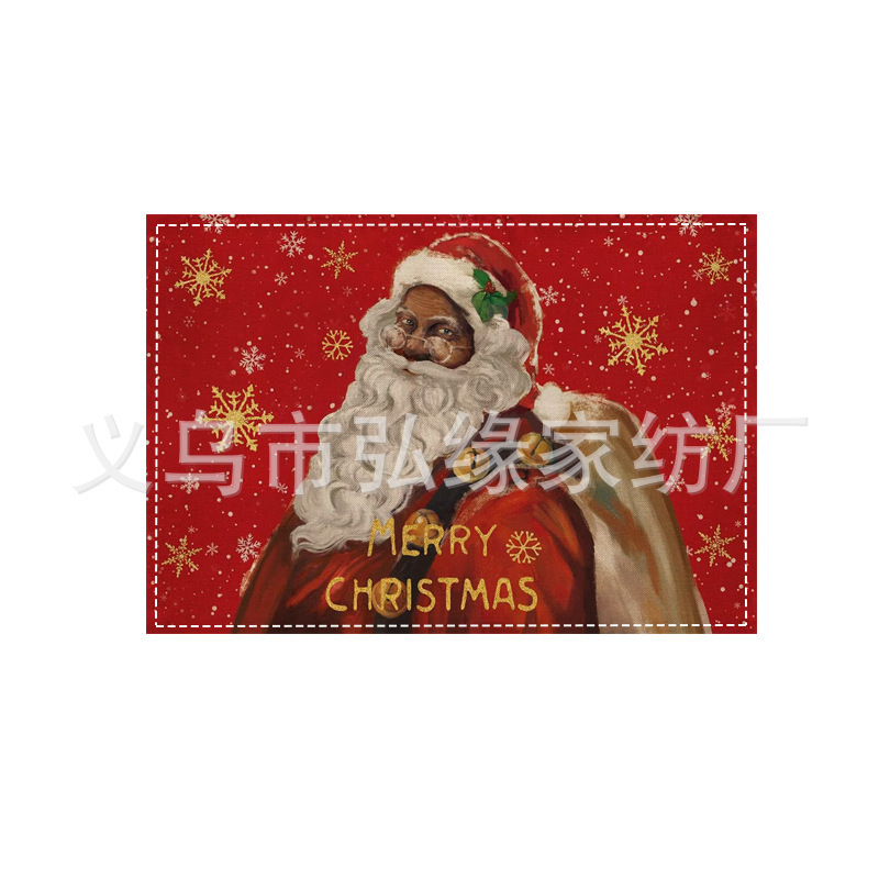 アマゾンクロスボーダー新品クリスマスクリスマスツリー雪だるま食マットセットプリントリネン防汚断熱マットテーブル|undefined