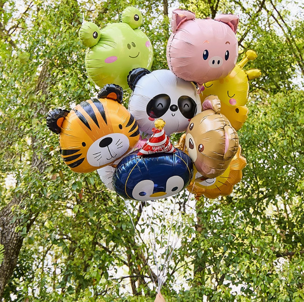 漫画の動物の形をしたヘリウム浮遊バルーン空飛ぶ赤ちゃんレギンス満月誕生日パーティーの装飾おもちゃアレンジメント|undefined