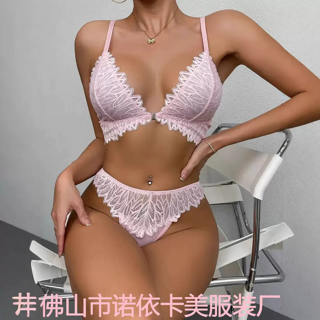 新款法式蕾丝美背聚拢吊带背心女士内衣性感文胸套装