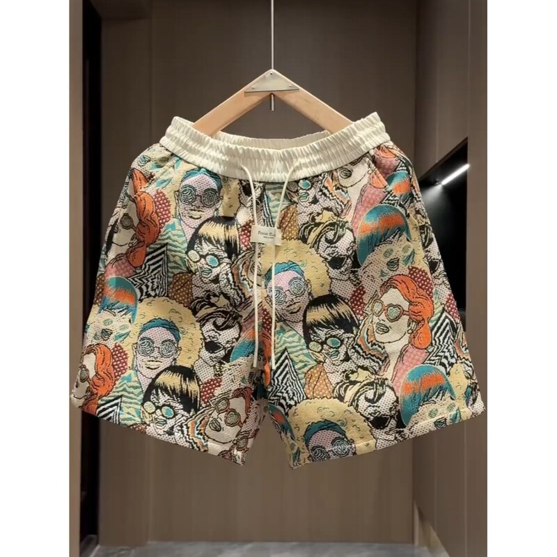A variety of summer new high-end fashion brand printed casual shorts men's and women's fashion loose all-match breathable sports