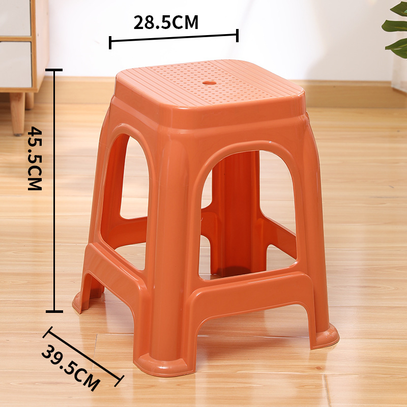 Taburete de plástico engrosado, sala de estar de moda para el hogar, taburete pequeño económico simple, antideslizante y duradero, mesa de comedor, taburete, restaurante de baño