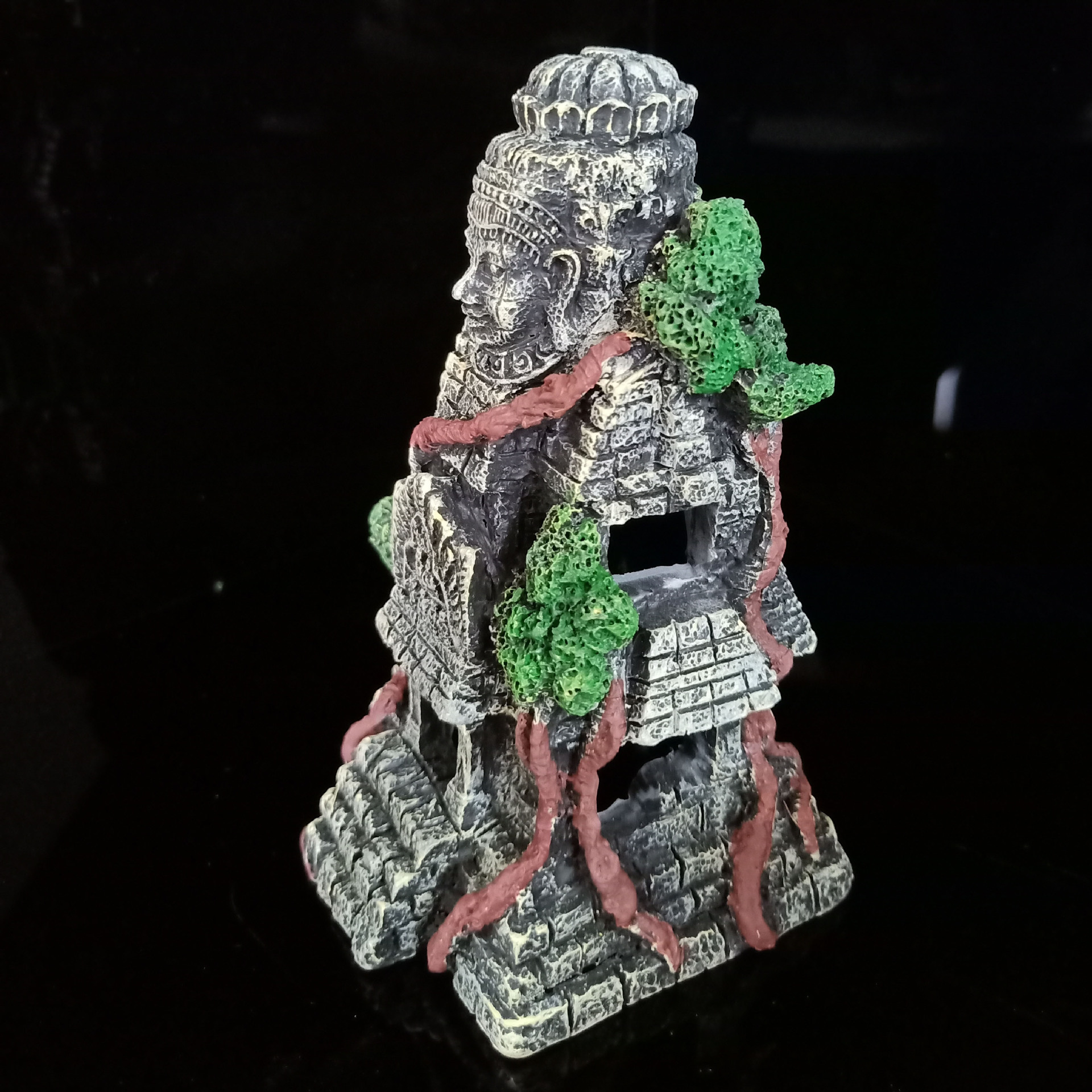 Templo budista montaña Dios templo estatua resina paisajismo artesanía bonsai decoración pecera natación peces acuario Casa de refugio