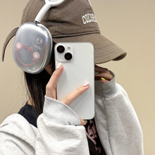 日韩简约笑脸适用airpods max保护套苹果头戴式耳帽耳罩耳机壳