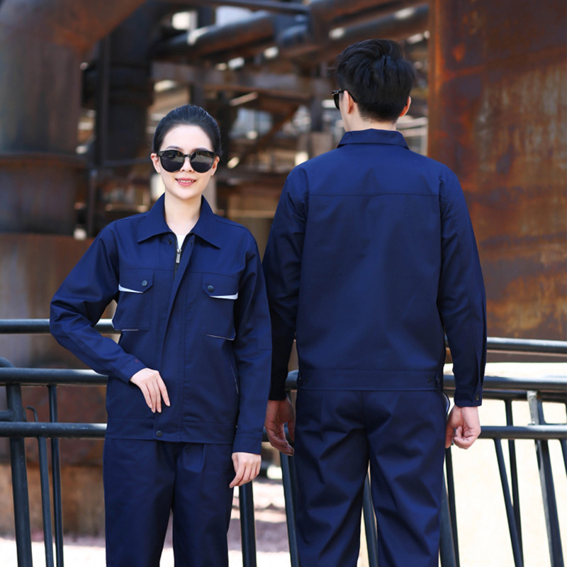 作業服セット メンズ 耐摩耗性 耐汚れ性 工場卸売 自動車修理工 春秋用ジャケット ロゴ印刷|undefined