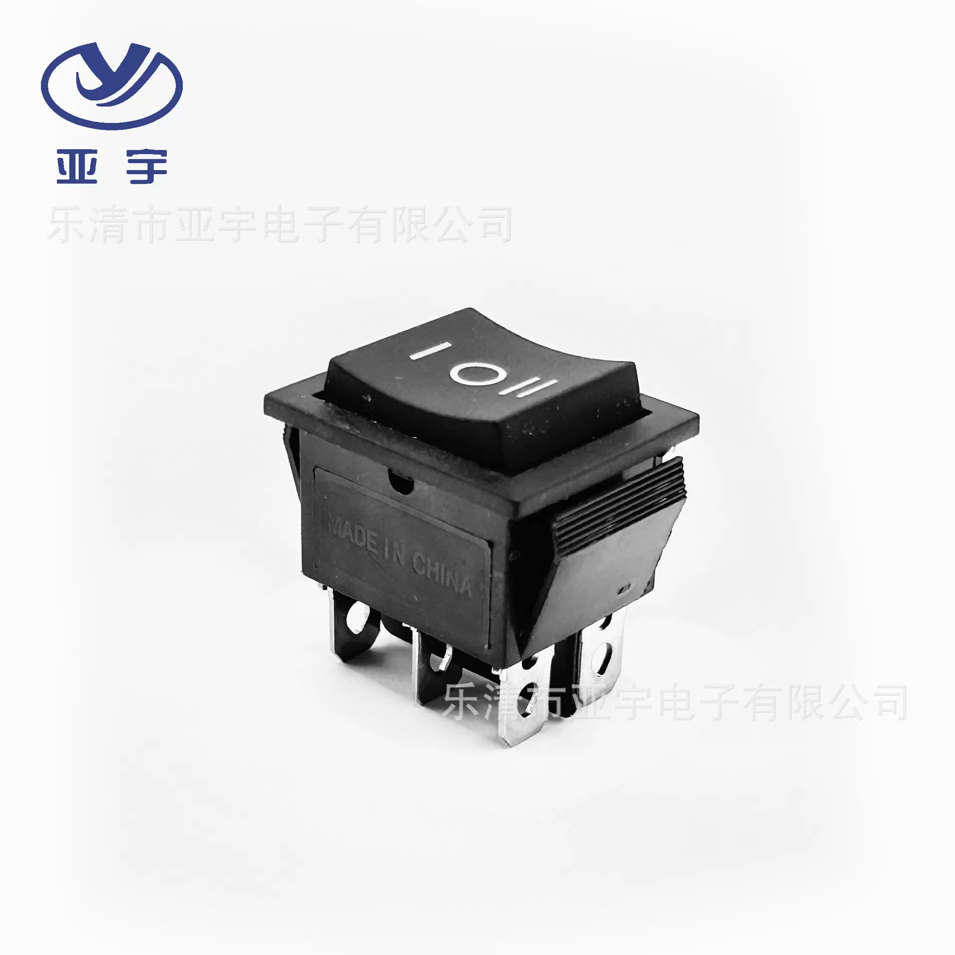 船型开关KCD4六脚三档翘板开关31*25翘板电源开关