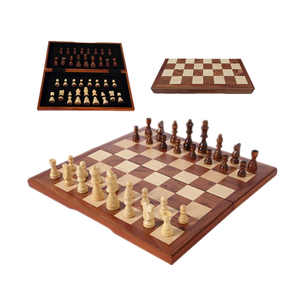 Personalizado ajedrez de madera sólida ajedrez de madera damas backgammon Go estudiantes juegos de inteligencia para niños