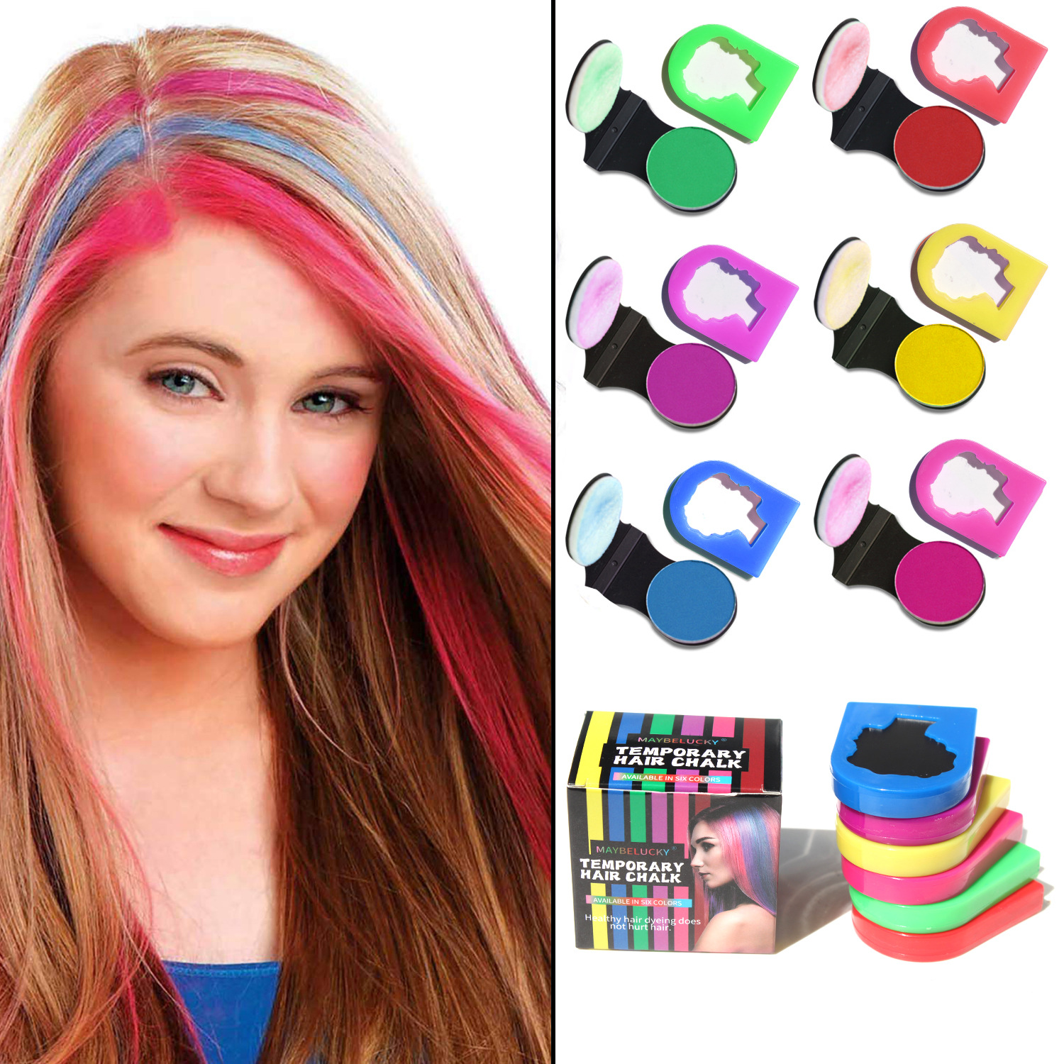 Popular Hair Disposable Hair Dye Powder, Hair Powder, Hair Highlighting Stick, 8 Colors Wholesale