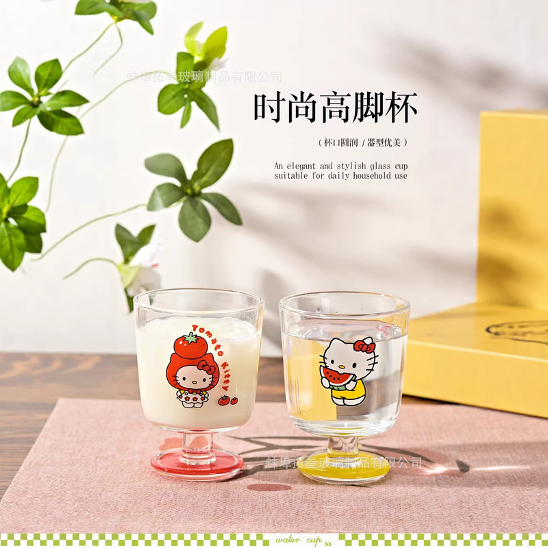 Cat-Themed Glass Cup for Home Use, Breakfast Milk Cup, Coffee Cup, Large Capacity, High-Temperature Resistant Water Cup, Welfare Gift