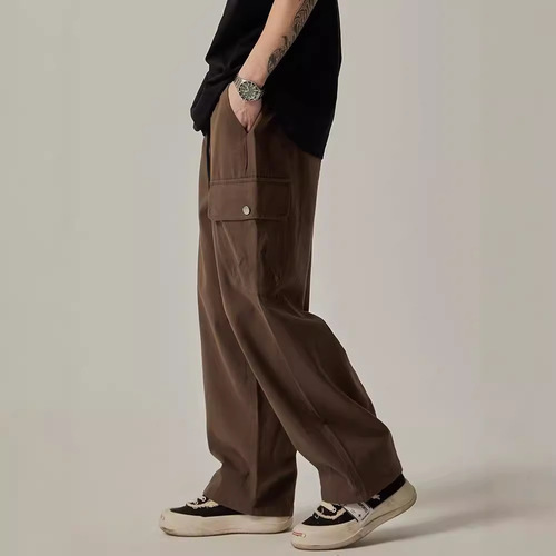 Men's Vintage Japanese Work Pants in Loose Straight Leg Wide Leg Casual Cotton Pants with New Style Trendy Brand Ins American Style