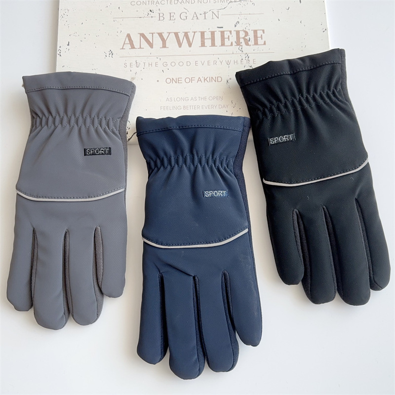 Winter Herren Outdoor Warm Touchscreen mit Fleece Stofffutter Fahrradhandschuhe Kältebeständige Sporthandschuhe_voghion.com
