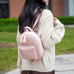 外貿時尚百搭女士雙肩包2023款小眾拉鏈大容量學生包工廠背包
