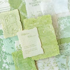 墨凸版レリーフ素材紙花枝語シリーズ軽レトロ手帳痛包谷子diy背景打底紙