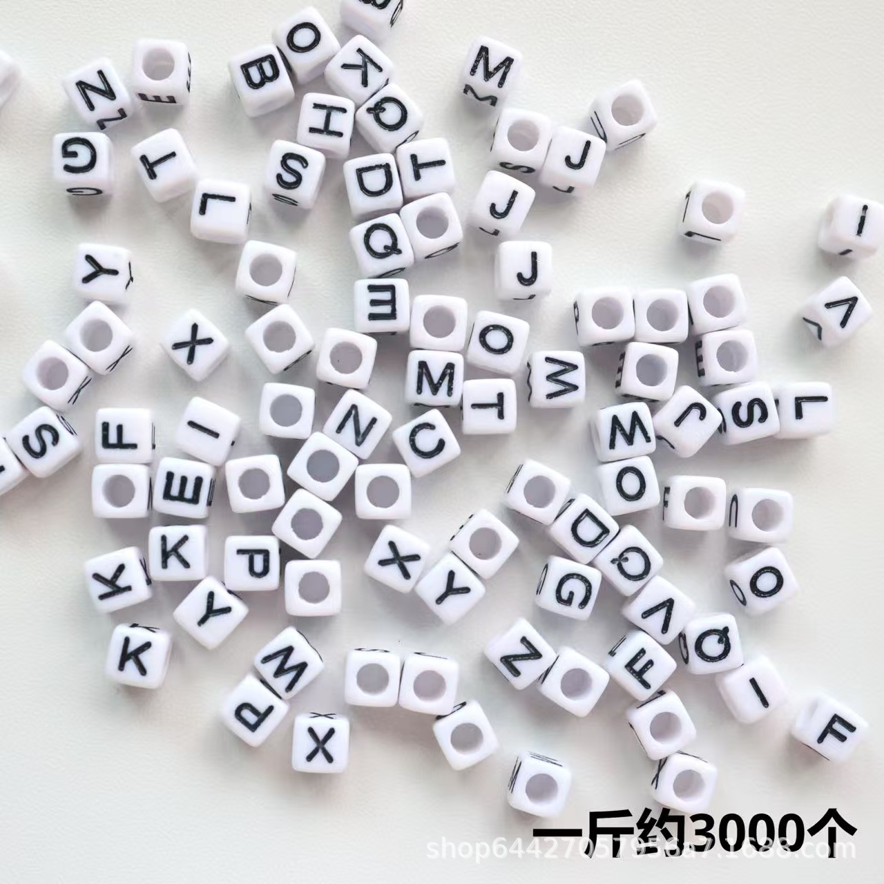 Cuentas de letras de patrón acrílico de agujero pasante cuentas sueltas diy pulsera de cadena de teléfono móvil joyería de cadena de todo fósforo accesorios con cuentas