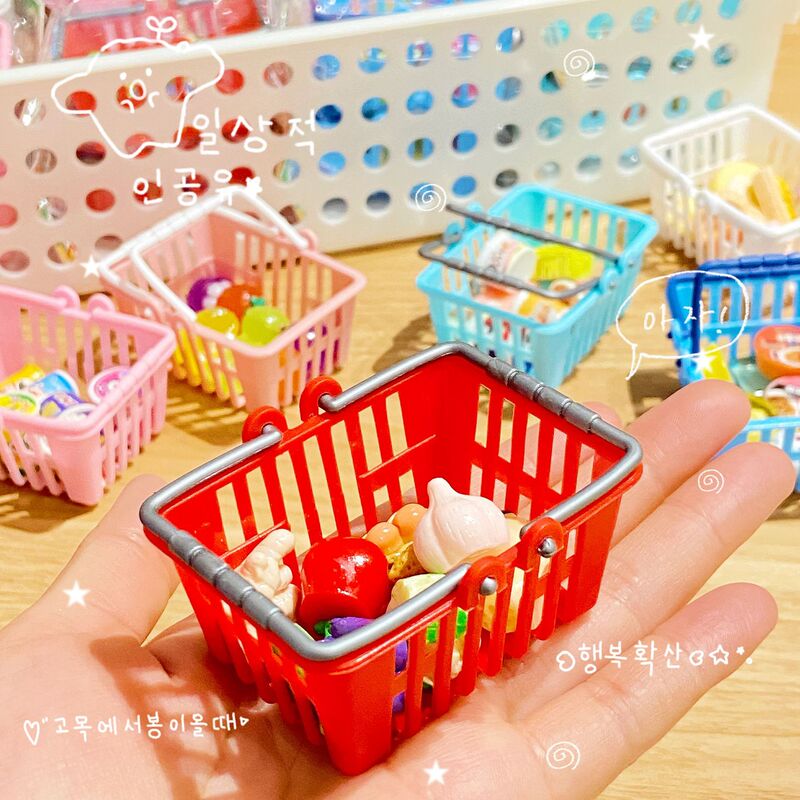 仿真购物篮小卖部 超市双提手迷你仿真小菜篮 可供电玩城抓娃娃机|undefined