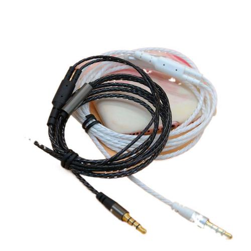 New style with microphone headphone wire DIY transparent twisted semi-finished wire oxygen-free copper headphone audiophile wire 