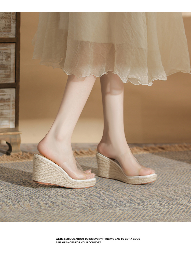 Sandal cao gót nữ đế xuồng bít mũi hở ngón, gót 9 cm, phong cách mới 2026 — màu trắng chi tiết 15