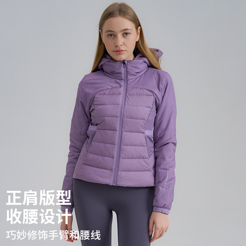 2024 New Autumn and Winter Women's Short Sports down Jacket High-End Slim Lightweight Warm Running Yoga Jacket