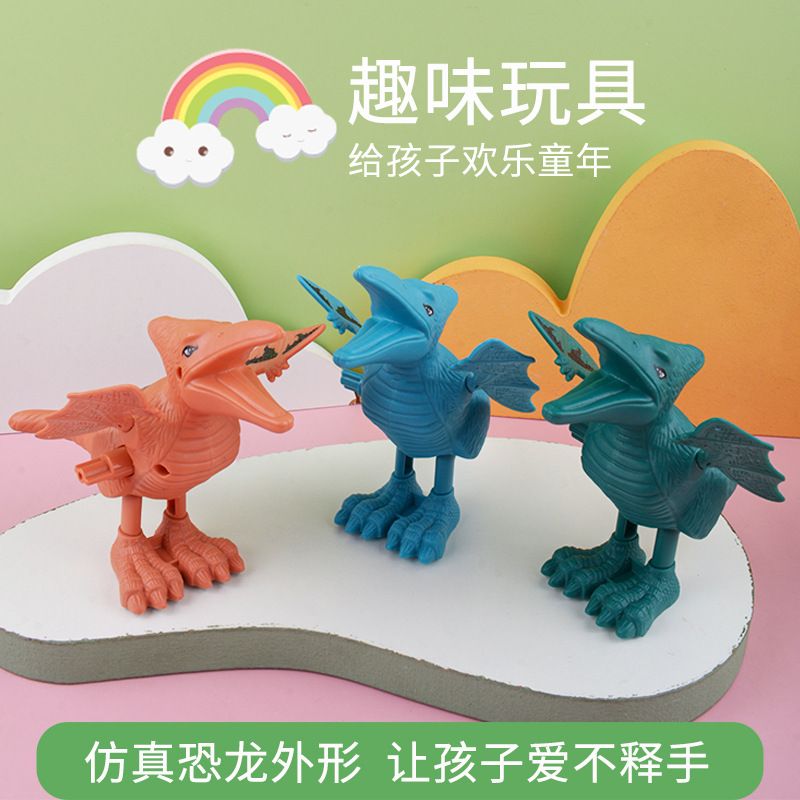 Juguete nostálgico de los niños simulación animal salto dinosaurio puesto en el mercado nocturno regalo suministro al por mayor