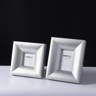 Silver Light Square Photo Frame Picture Frame Ornaments Modern Nordic Wooden Home Furnishing Model Room Soft Decorations