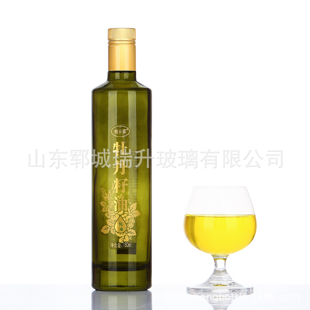 郓城瑞升厂家方形橄榄油瓶500ml茶油核桃瓶晶白料麻油玻璃瓶