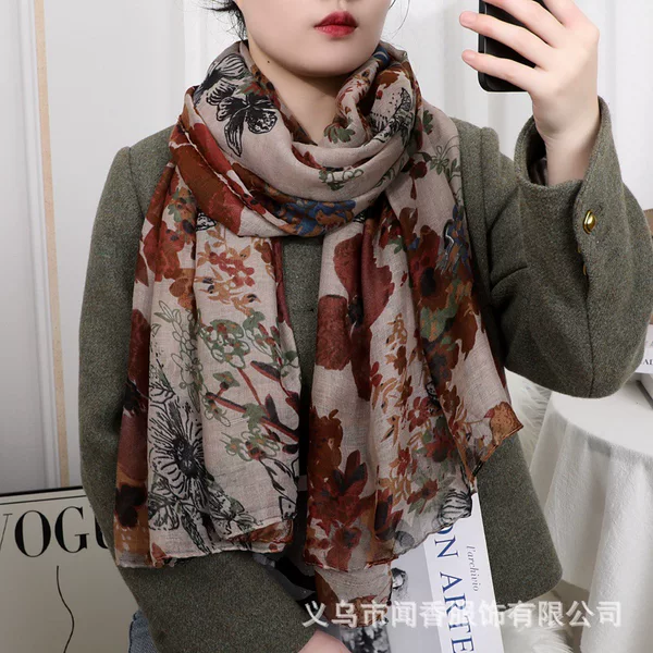 Autumn and winter new fashion Bali yarn cotton feeling scarf 180*90 warm scarf neck scarf large size shawl women