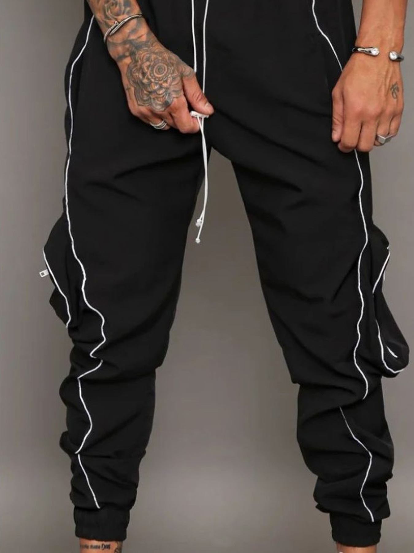 Herren Freizeithose Mit Reflektoren Für Einen Modernen Look_voghion.com