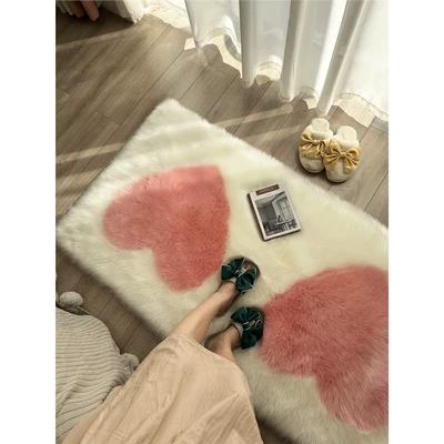 Heart-Shaped Plush Floor Mat Wedding | Car Carpet