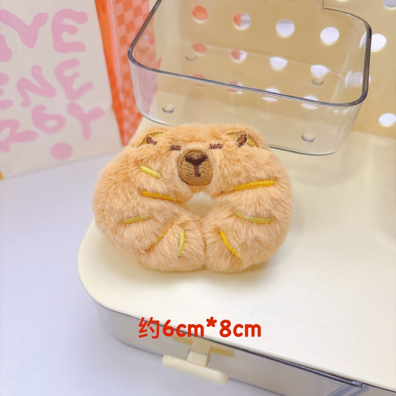 卡通玩偶面包甜品仿真食物挂件吱吱叫卡皮巴拉公仔钥匙扣伴手礼|undefined