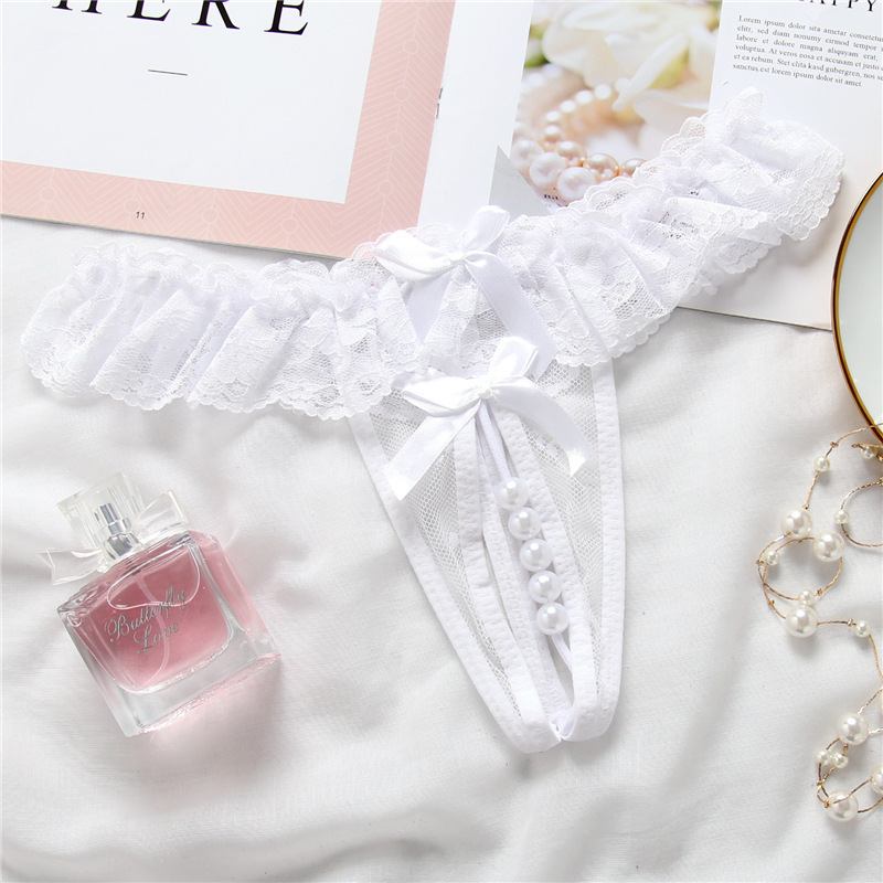 Lencería sexy entrepierna abierta Tanga perla sexy ropa interior de las mujeres sexy transparente caliente libre T pantalones más tamaño generación pelo