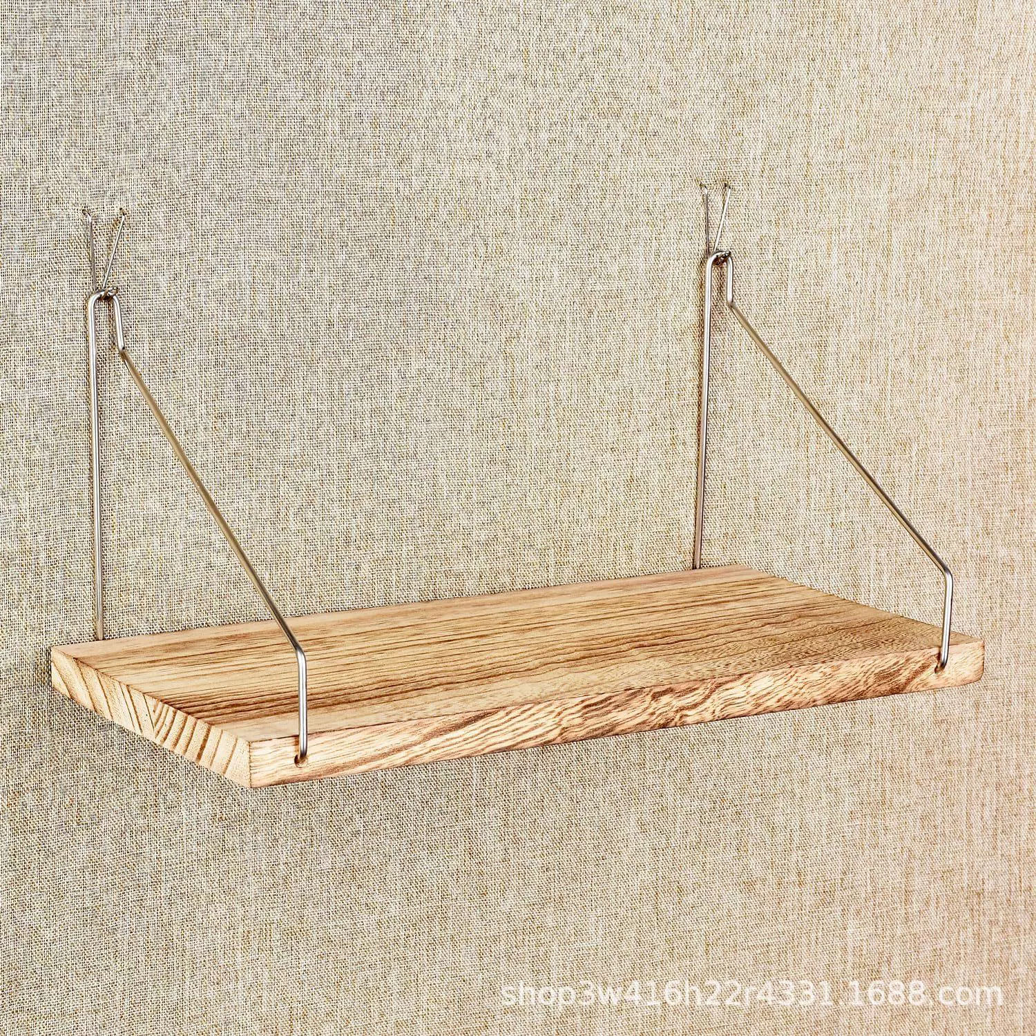 北欧木质墙上置物架客厅卧室厨房门廊墙面装饰收纳架一字隔板跨境