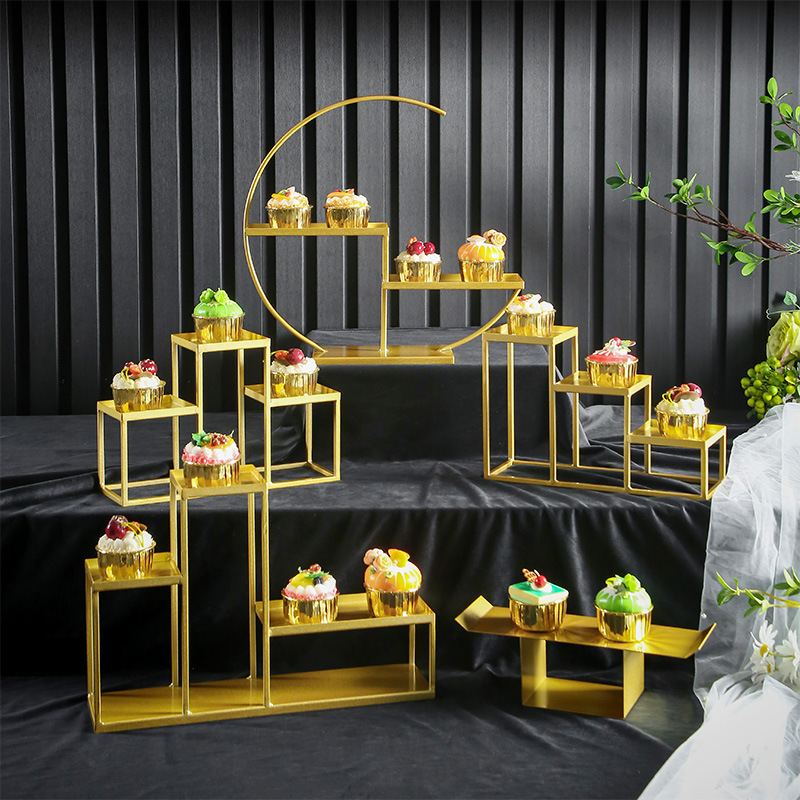 Postre de estilo europeo soporte exhibición decoración de la boda traje simple pastel merienda soporte buffet comida fría té romper Mesa image 4