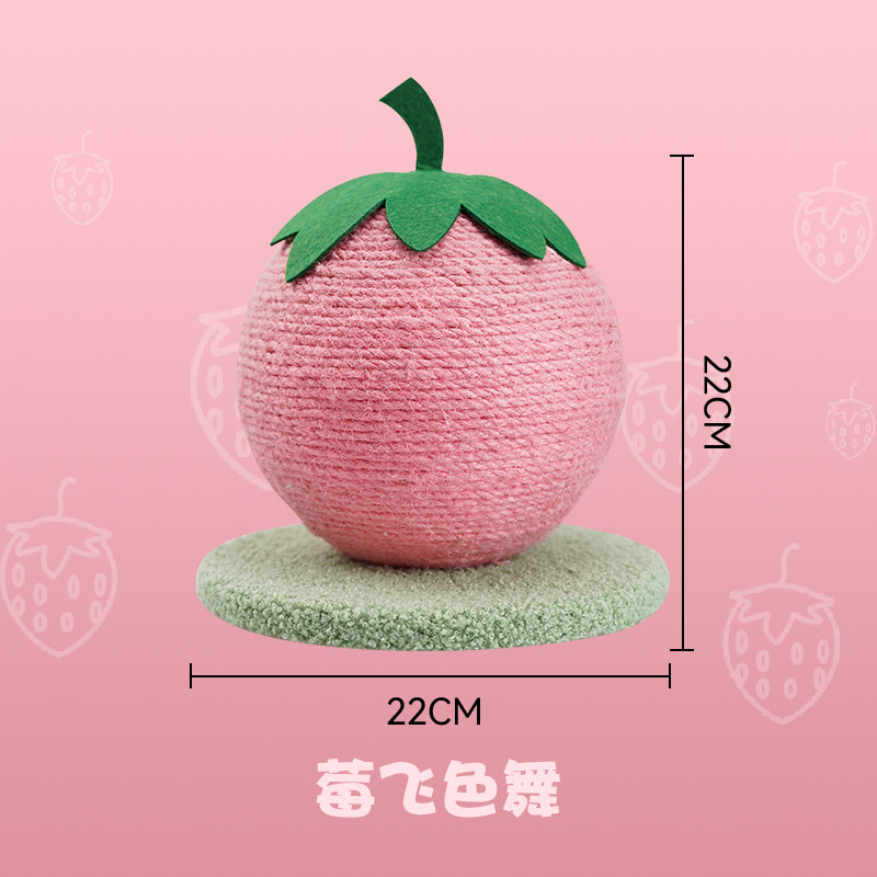 Tablero de agarre de gato Bola de sisal Juguetes de frutas Suministros de garra de pulido de gato pequeño y mediano