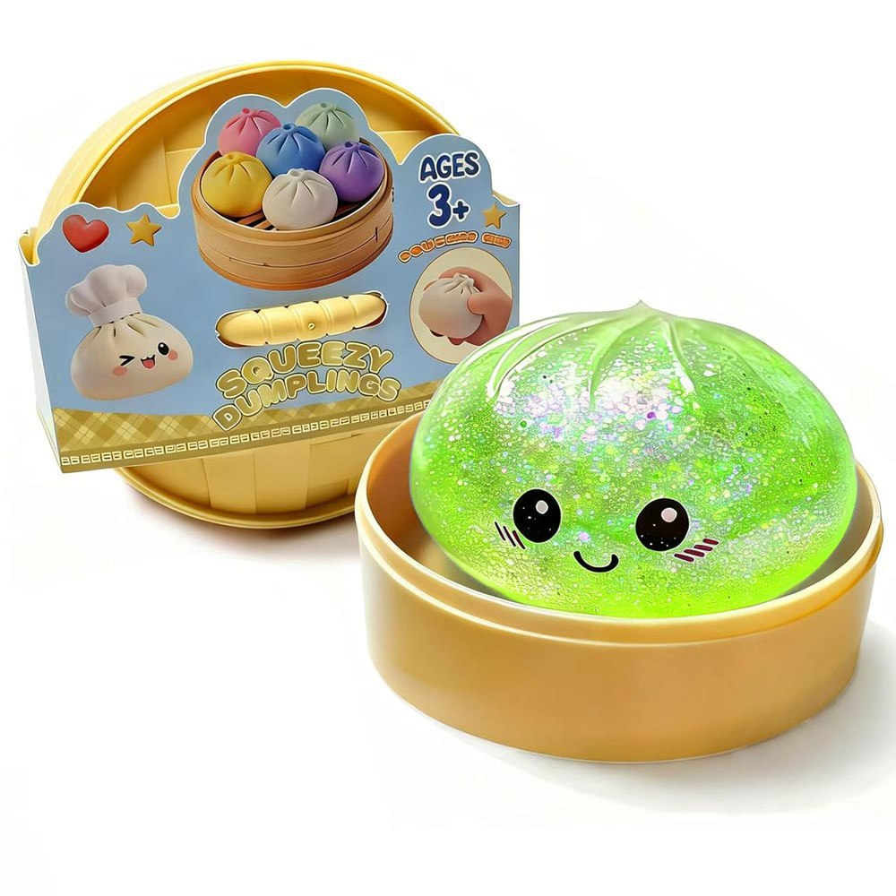 Polvo flash transfronterizo de cristal de maltosa gran pan de pan de mantequilla barra de rebote lento pellizco de pellizco Le descompresión juguete caja ciega pequeña jaula