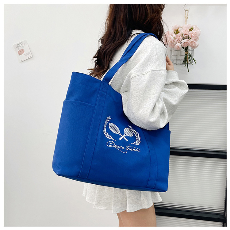 A new best-selling large-capacity casual canvas bag, a Korean-style fashionable and simple canvas bag for commuting to school undefined