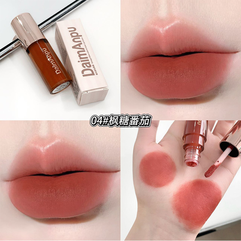 Daimanpu naranja brillante bloqueo crema labial suave niebla mate seda de desarrollo de color leche no seco maquillaje transfronterizo coreano