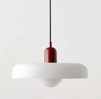 25CM 샹들리에 - 빨간색 램프 헤드 + 흰색 갓 - 따뜻한 빛