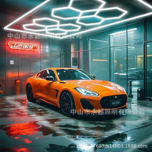 Cross-border LED honeycomb lamp hexagonal splicing honeycomb lamp car wash auto repair beauty station lamp DIY bar fitness office