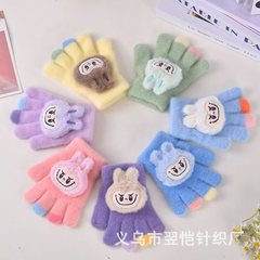 2025秋冬季新款儿童可爱女童男童手套全指小孩子五指保暖加厚手套