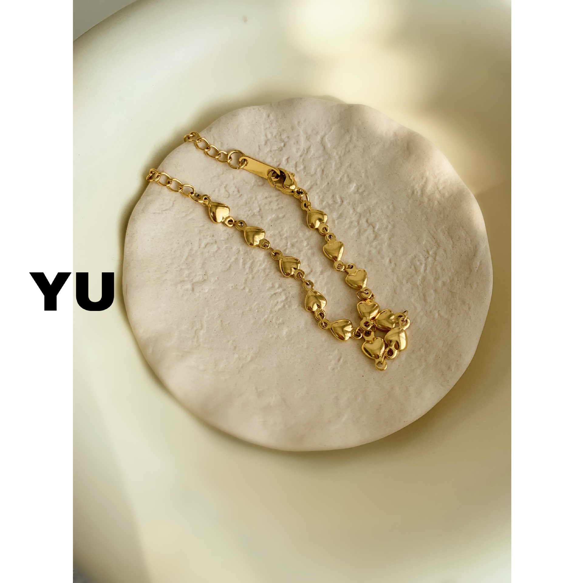 5g Weight Bracelets, Necklace Classification 1 Piece Quantity Daily Occasion Titanium Steel Material Heart Shape Pattern Women's Gender Plating Design Simple Style Style Titanium Steel Simple Style Heart Shape Plating Bracelets Necklace 8
