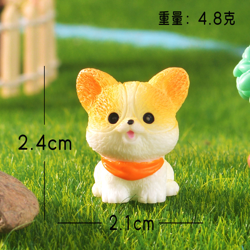 マイクロ風景装飾品シミュレーションよだれかけ子犬かわいい人形ホームカーレジン diy クラフト装飾装飾品|undefined