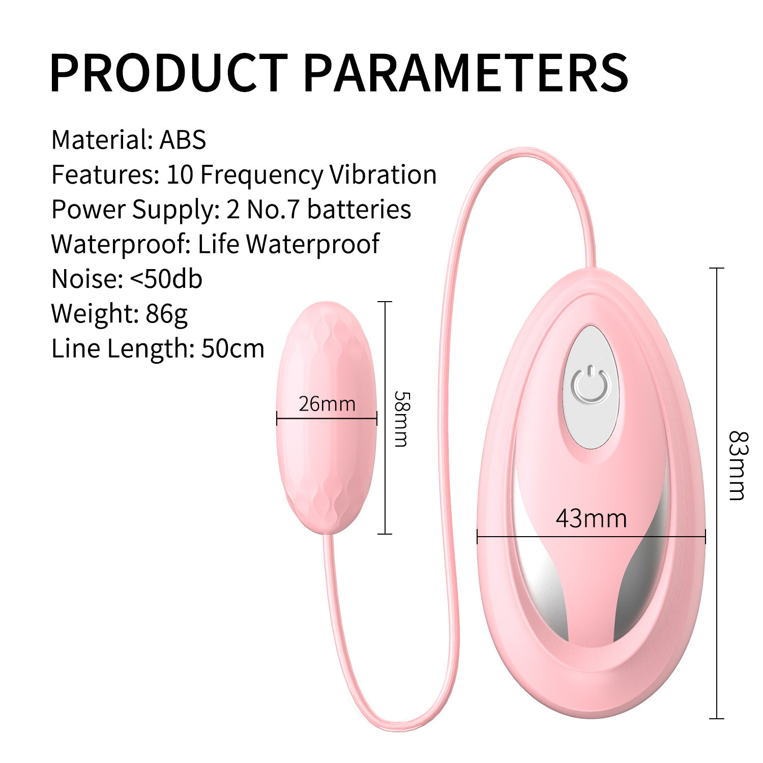 Mouse Remote Control Vibrating Egg – Pink ABS Wearable Bullet with Wireless Remote — detail image 3