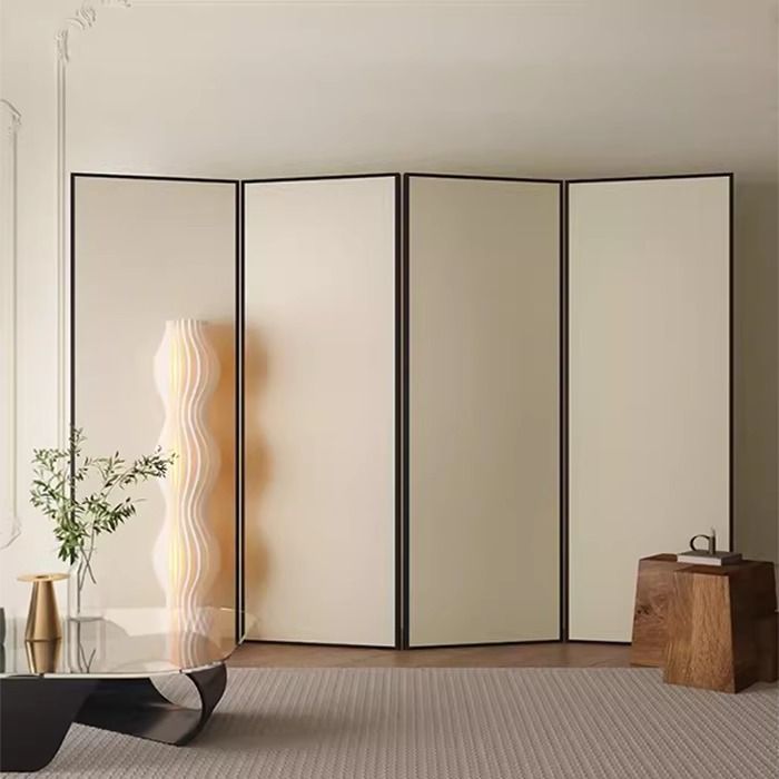 Cream-Style Screen Partition for Living Room, Foldable and Movable, Modern and Simple, Suitable for Hotel and Home Entrance, Folding Screen