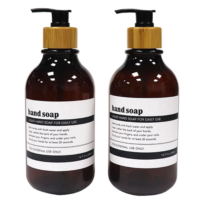 En stock SUMINISTRO DE PET limpiador facial sub-botella 500ml crema de baño botella de champú vacía prensa de hombro redondo botella de plástico