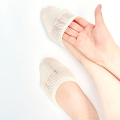 襪子夏季薄款女船襪不掉跟女士純色網眼透氣無骨純棉隱形襪批發