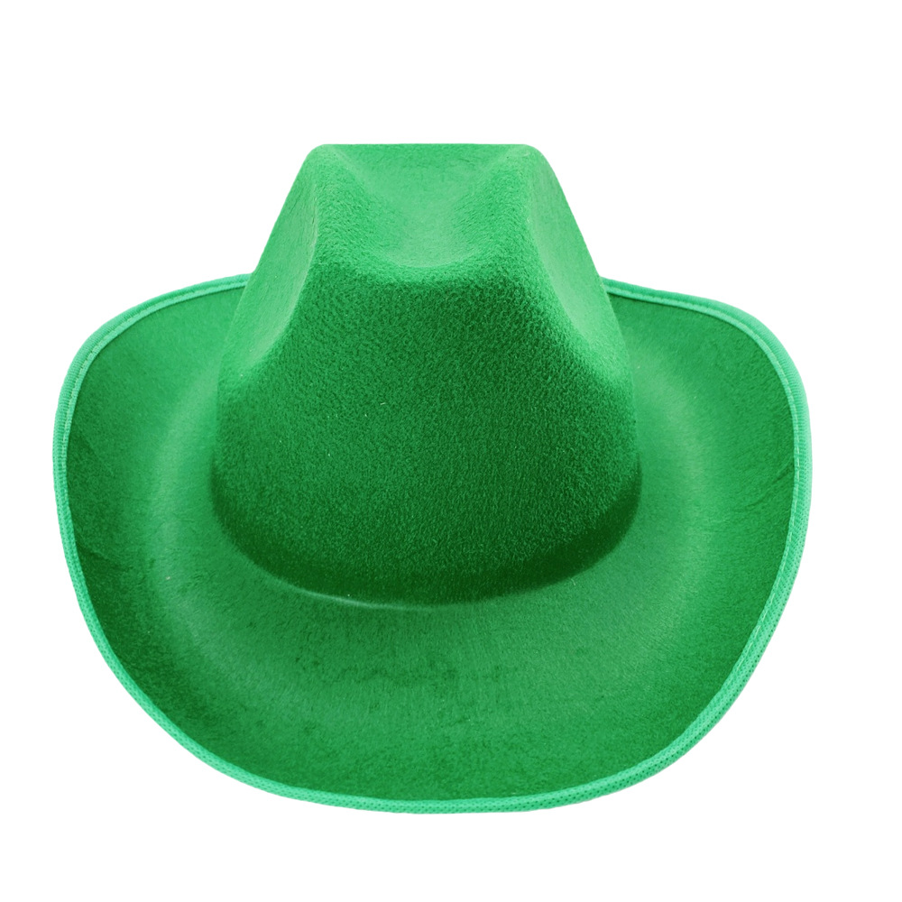 Sombrero de Vaquero Occidental de Fieltro, Borde Ancho y Enrollado para Fiestas