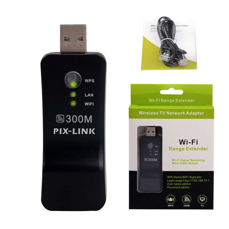 USB Network Repeater 300M Wireless Routing Extender AP Relay Computer TV WiFi Signal Amplifier