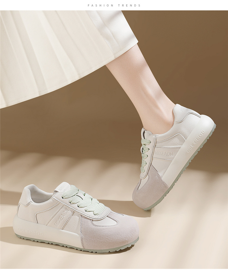 Giày sneaker nữ da thật lưới mỏng đế dày mũi tròn phong cách thể thao hè 2025 — JST 7115-1 trái cây xanh, JST 7115-1 màu vàng chi tiết 11